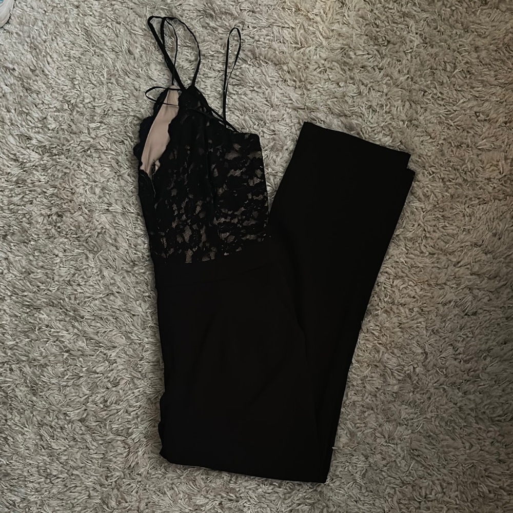 Express Black Lace Detail Jumpsuit